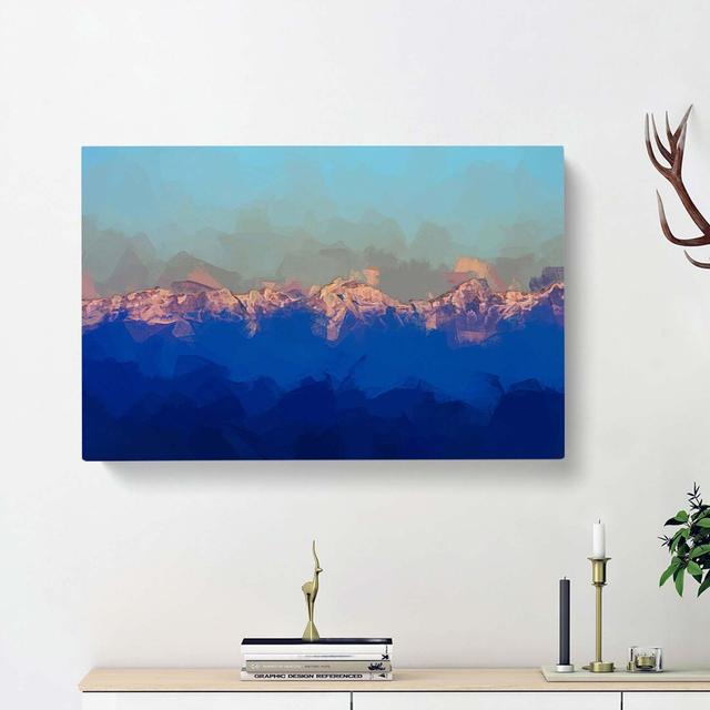 High Mountain Peaks Of The Alps In Abstract - Wrapped Canvas Painting East Urban Home Size: 35cm H x 50cm W x 3cm D on Productcaster.