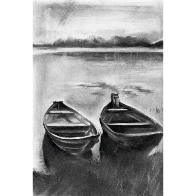 Bateau Noir II by Jennifer Paxton Parker - Wrapped Canvas Painting Longshore Tides Size: 76cm H x 51cm W x 3.8cm D on Productcaster.