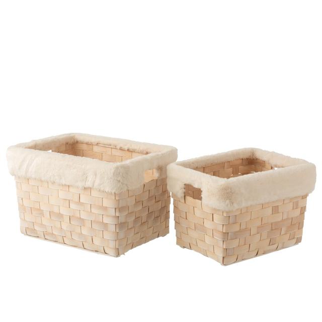 Rattan 2 Piece Basket Set Pergo Classics Colour: Natural on Productcaster.