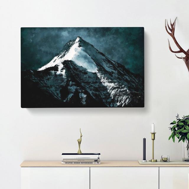 Snow Covered Mountain In India Painting - Wrapped Canvas Print East Urban Home Size: 35cm H x 50cm W x 3cm D on Productcaster.