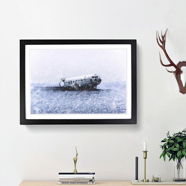 The Solheimasandur Plane Wreck in Iceland - Picture Frame Painting Print East Urban Home Frame Option: Black Framed, Size: 27cm H x 36cm W x 2cm D on Productcaster.