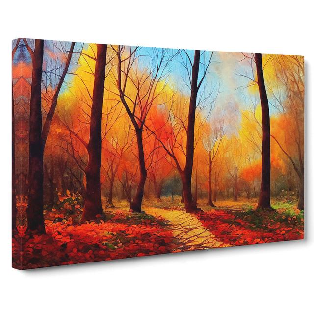 Watercolour Forest in Autumn Vol.2 - Wrapped Canvas Painting Alpen Home Size: 40cm H x 60cm W x 3cm D on Productcaster.