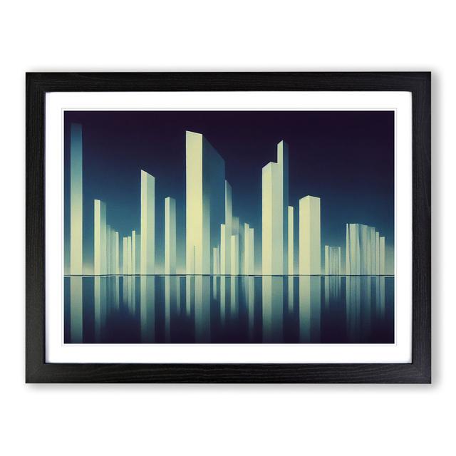 Incredible Abstract City Skyline - Picture Frame Graphic Art Latitude Run Size: 46cm H x 64cm W x 2cm D, Frame Colour: Black on Productcaster.