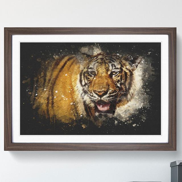 Tiger Vol.7 Paint Splash - Picture Frame Graphic Art East Urban Home Frame Option: Walnut, Size: 36cm H x 48cm W x 2cm D on Productcaster.