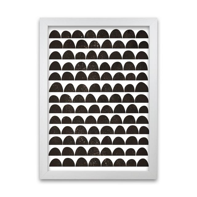 Half Moon Black Texture Original - Print Norden Home Frame Option: White Frame, Size: 42cm H x 30cm W x 3cm D on Productcaster.