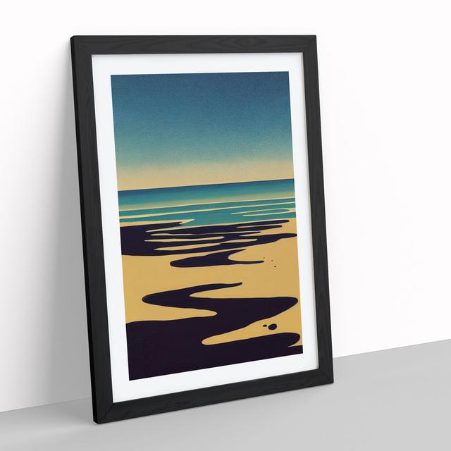 Beach View Abstract House of Hampton Size: 64cm H x 46cm W x 2cm D, Frame Colour: Black Framed on Productcaster.