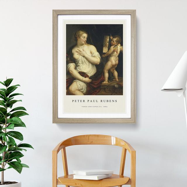 Venus and Cupid by Peter Paul Rubens - Picture Frame Art Prints East Urban Home Size: 48cm H x 36cm W x 2cm D, Frame Option: Oak on Productcaster.