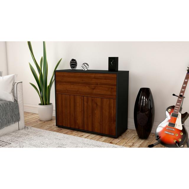 Prentiss Sideboard Latitude Run Body and front colour: Anthracite/Walnut on Productcaster.