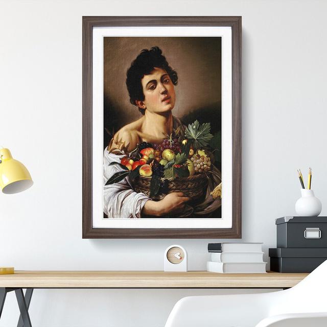 Boy with a Basket of Fruit by Caravaggio - Picture Frame Painting East Urban Home Frame Option: Walnut, Size: 36cm H x 27cm W x 2cm D on Productcaster.