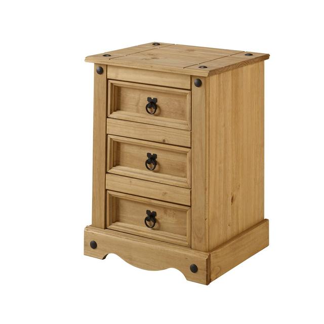 Palmea 3 Drawer Bedside Table Brambly Cottage Colour: Antique Wax on Productcaster.