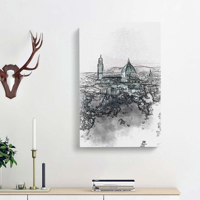 Florence Cathedral In Italy Abstract Art - Wrapped Canvas Print East Urban Home Size: 76cm H x 50cm W x 3cm D on Productcaster.