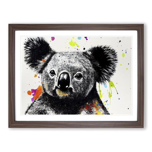 Koala Bear Splash Vol.2 Abstract - Picture Frame Graphic Art Marlow Home Co. Size: 25cm H x 34cm W x 2cm D, Frame Colour: Walnut Framed on Productcaster.