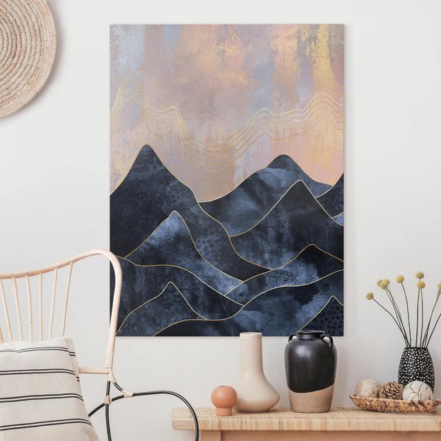 Leinwandbild Golden Twilight Over the Mountains Union Rustic Größe: 80 cm H x 60 cm B, Format: 330g/qm Recycled Canvas on Productcaster.