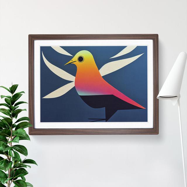 Dove Bird in Abstract Vol.3 - Picture Frame Graphic Art ClassicLiving Frame Colour: Walnut Framed, Size: 46cm H x 64cm W x 2cm D on Productcaster.