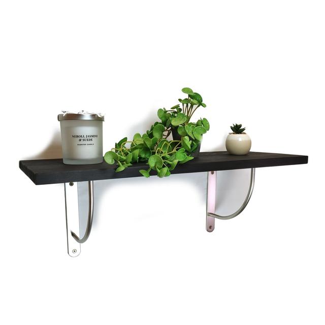 Aitor Pine Solid Wood Bracket Shelf Latitude Run Size: 24cm H x 70cm W x 25cm D on Productcaster.