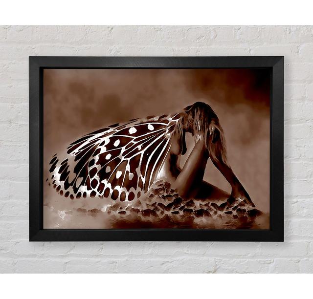 Chocolate Butterfly Landing Framed Print Happy Larry Size: 42cm H x 59.7cm W on Productcaster.