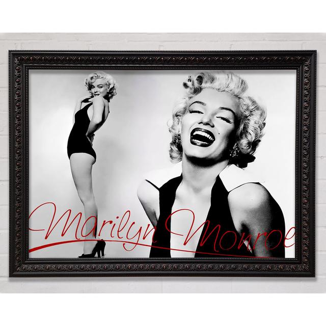 Marilyn Monroe B N W Red Framed Print Bright Star Size: 84.1cm H x 118.9cm W on Productcaster.