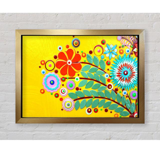 Circus Flowers Framed Print Latitude Vive Size: 84.1cm H x 118.9cm W x 3.4cm D, Format: Ventura Gold Framed Paper on Productcaster.