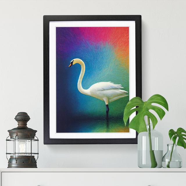 Swan Color Field - Single Picture Frame Print ClassicLiving Frame Option: Black, Size: 34cm H x 25cm W x 2cm D on Productcaster.