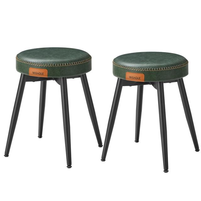 EKHO Collection - Dining Stool, Upholstered Kitchen Stool, Synthetic Leather With Stitching, Mid-Century Modern, 48.2 Cm Tall, Dining Living Room Offi on Productcaster.