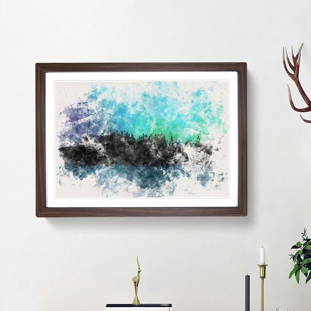 The Northern Lights in Iceland - Picture Frame Painting Print East Urban Home Size: 33cm H x 45cm W x 2cm D, Frame Option: Walnut Framed on Productcaster.