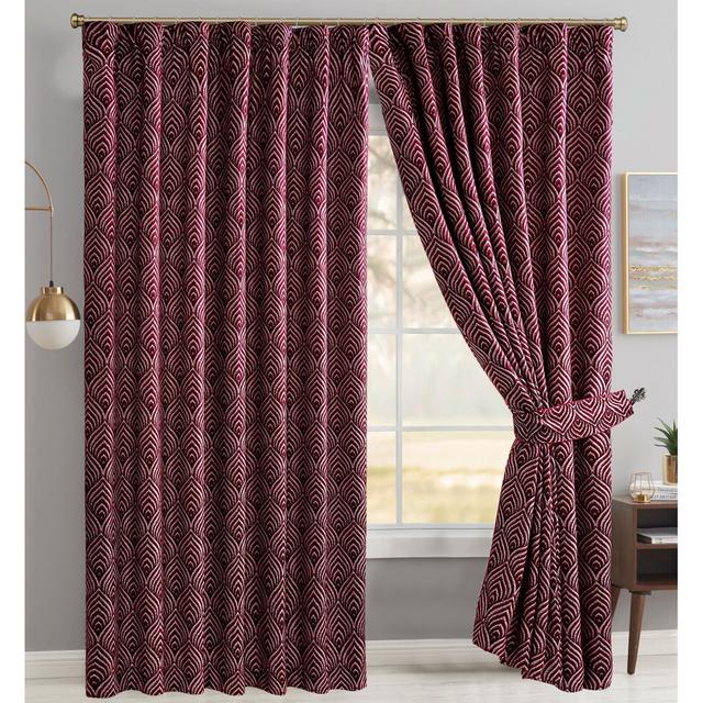 Marmaduke Beautiful Fully Lined Pencil Pleat Blackout Curtains Marlow Home Co. Panel Size: 228 W x 137 D cm, Colour: Burgundy on Productcaster.