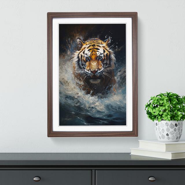 Tiger Classicism - Single Picture Frame Print on Wood Latitude Vive Format: Walnut Framed, Size: 64cm H x 46cm W on Productcaster.