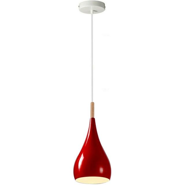 Byrd 1 - Light White Single Pendant Isabelline Shade Colour: Red on Productcaster.