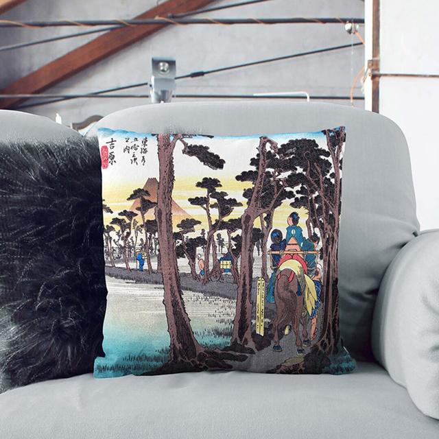 Hidari Fuji by Utagawa Hiroshige Cushion with Filling East Urban Home Size: 55cm H x 55cm W x 20cm D on Productcaster.