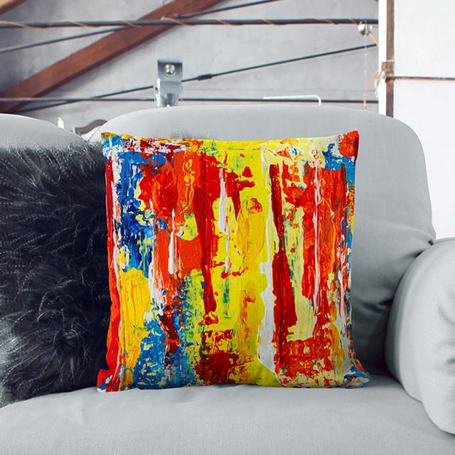 Abstract Square Throw Cushion East Urban Home Size: 40 x 40 cm, Backing Colour: Stone on Productcaster.