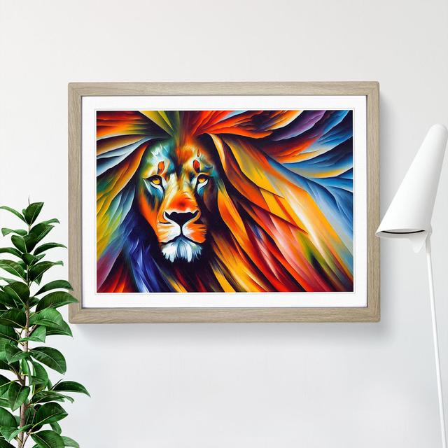 Lion Vol.3 Abstract - Picture Frame Graphic Art 17 Stories Size: 46cm H x 64cm W x 2cm D, Frame Colour: Oak on Productcaster.