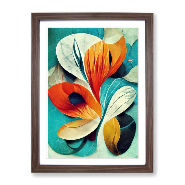 Pretty Abstract Floral No.4 - Picture Frame Graphic Art Metro Lane Frame Colour: Walnut Framed, Size: 34cm H x 25cm W x 2cm D on Productcaster.