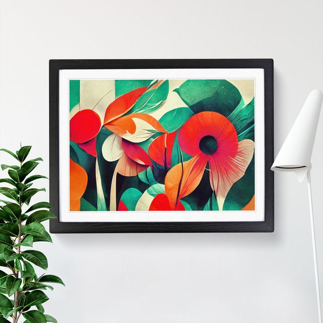 Flowers Abstract Vol.8 - Picture Frame Painting Marlow Home Co. Frame Colour: Black, Size: 25cm H x 34cm W x 2cm D on Productcaster.