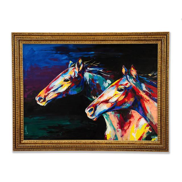 Two Running Horses - Print Gracie Oaks Size: 29.1cm H x 42cm W x 3cm D on Productcaster.