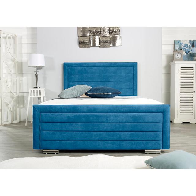 Aulona Upholstered Bed Frame Wayfair Sleep Colour: Blue, Size: Super King (6') on Productcaster.