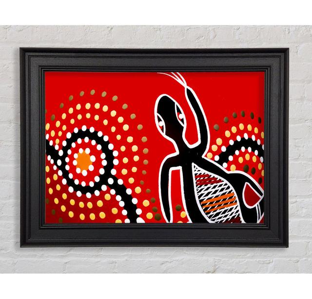 Aboriginal Red Gecko Sun - Single Picture Frame Art Prints Bloomsbury Market Size: 21cm H x 42cm W x 8cm D on Productcaster.