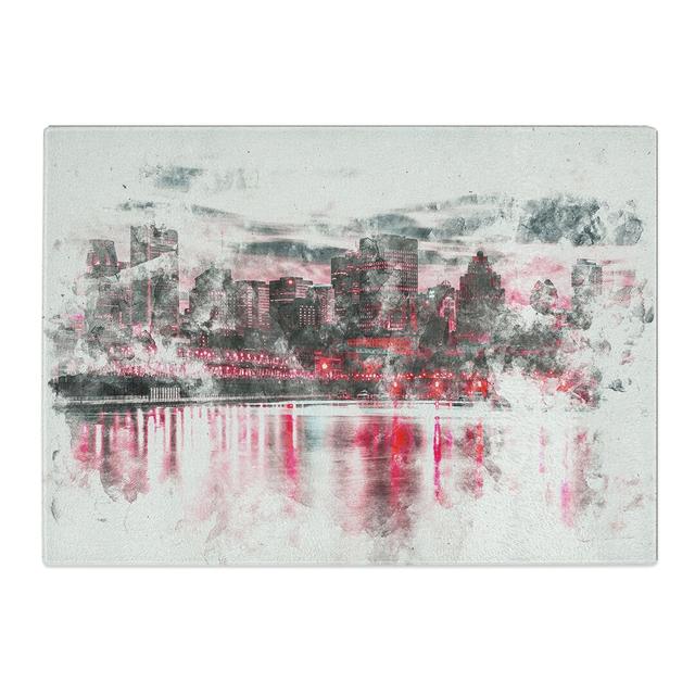 Tempered Glass the Montreal Canada Skyline Chopping Board East Urban Home Size: 20 cm x 28.5 cm on Productcaster.