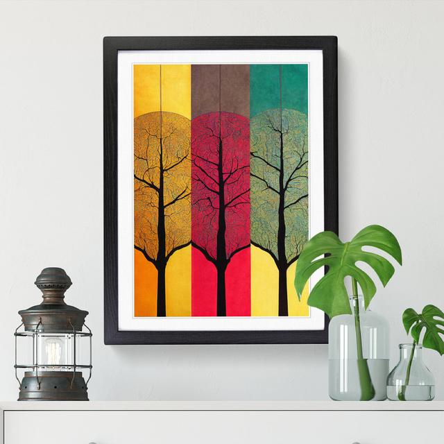 Tree Trio - Print Marlow Home Co. Frame Option: Walnut, Size: 64cm H x 46cm W x 2cm D on Productcaster.