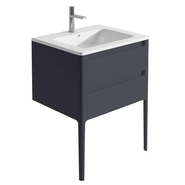 800mm Free-Standing Vanity Unit Ebern Designs Base Finish: Deep Grey on Productcaster.