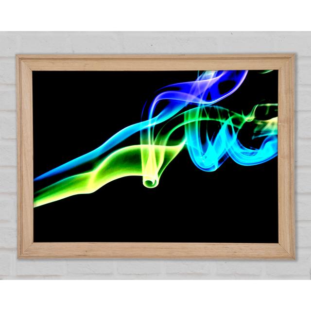 Vibrant Smoke Trail On Black - Print Ivy Bronx Size: 29.7cm H x 42cm W on Productcaster.