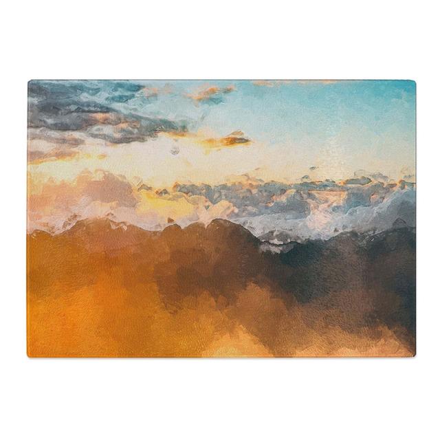 Tempered Glass Clouds Above the Mountains Chopping Board East Urban Home Size: 28.5 cm W x 20 cm L on Productcaster.