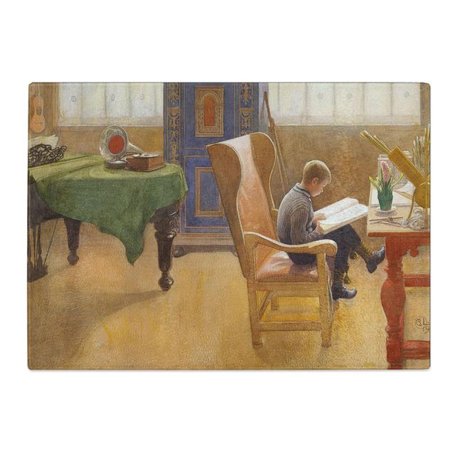 Esbjorn in the Study by Carl Larsson Chopping Board East Urban Home Size: 28.5cm W x 39cm L on Productcaster.