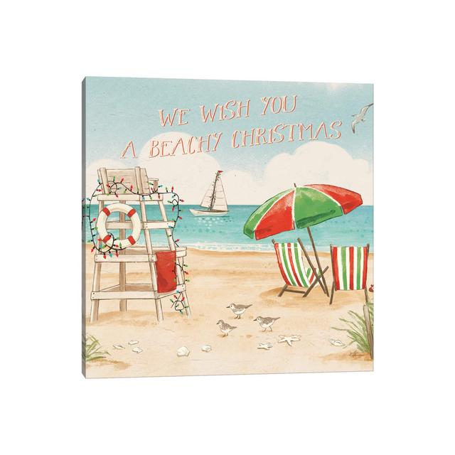 Beach Time I Christmas by Janelle Penner - Wrapped Canvas Painting House of Hampton Size: 30.48cm H x 30.48cm W x 1.905cm D on Productcaster.