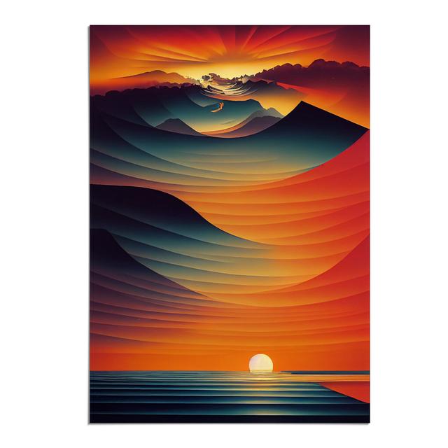 Showstopping Abstract Ocean Sunset House of Hampton Format: Paper, Size: 29.7cm H x 21cm W, Matte Colour: No Matte on Productcaster.