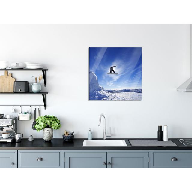 Snowboard Jump, Extreme Sport - No Frame Print on Glass Brayden Studio Size: 60cm H x 60cm W x 0.4cm D on Productcaster.