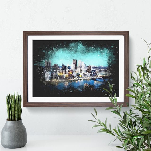 Skyline Of Pittsburgh - Single Picture Frame Print on Wood East Urban Home Size: 27cm H x 36cm W x 2cm D, Frame Option: Walnut Framed on Productcaster.