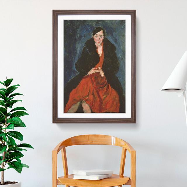 Woman in Red by Chaim Soutine - Picture Frame Painting East Urban Home Frame Option: Walnut Framed, Size: 65cm H x 48cm W x 2cm D on Productcaster.