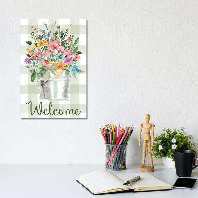 Welcome Flowers by Mollie B. - Wrapped Canvas Painting ClassicLiving Size: 30.48cm H x 20.32cm W x 1.91cm D on Productcaster.