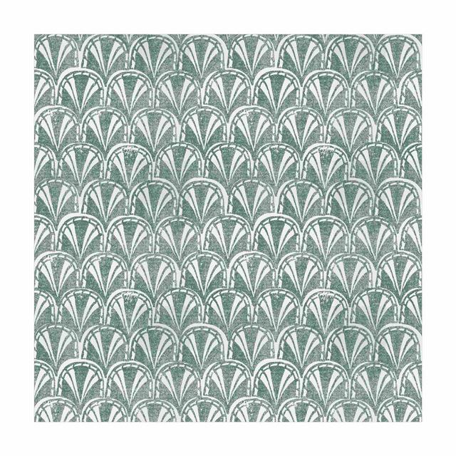 Square Abdiwahid Geometric Green/White Indoor / Outdoor Area Rug Rosalind Wheeler Rug Size: Square 140cm on Productcaster.