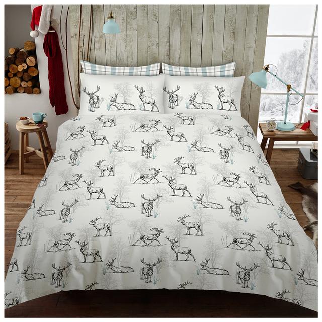 White 144 TC Duvet Cover Set East Urban Home Size: Double - 2 Standard Pillowcases on Productcaster.